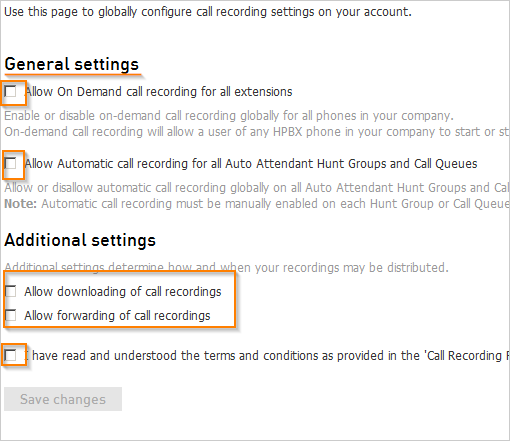 Enable Global Call Recording